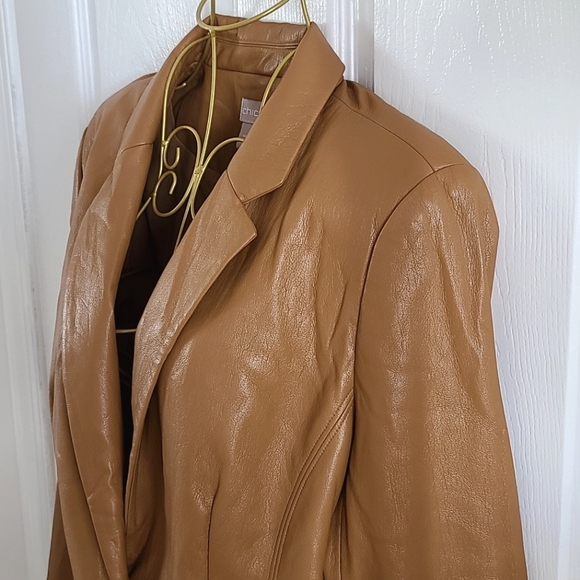 Chico's Faux Leather Modern Blazer - Picture 4 of 7